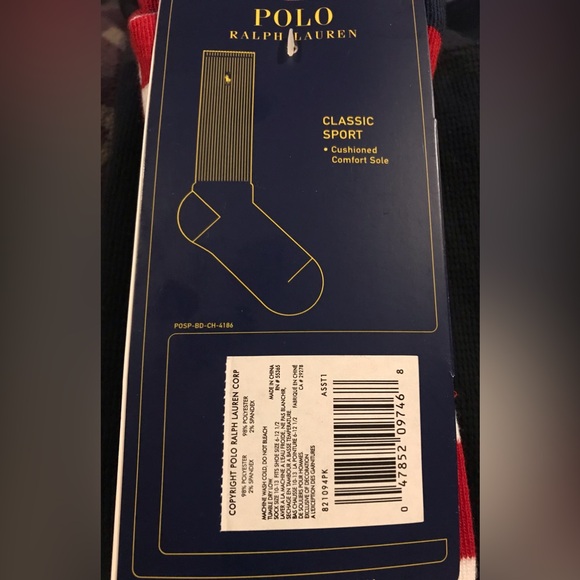 Vintage Ralph Lauren Polo ANCHOR YACHT STRIPE Rugby 3 Pack Socks L Sail Rlpc rlx - Picture 3 of 3